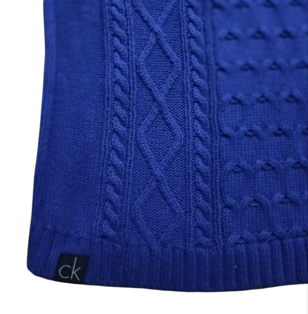 Calvin Klein Blue Cotton Knit Sweater Vest - Picture 4 of 5